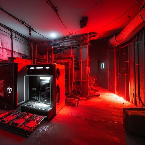 Cyberpunk Voodoo Warrior Leaping Across Dystopian City