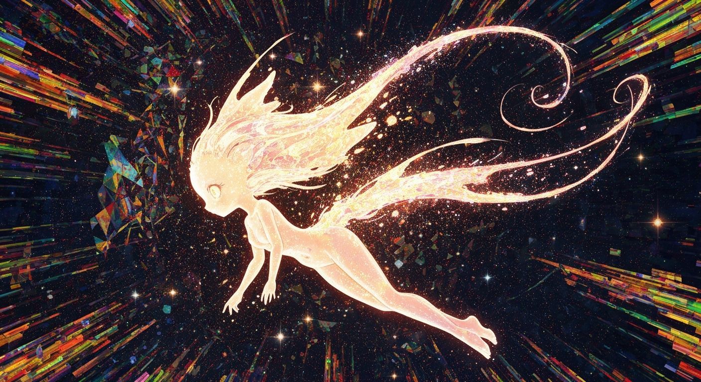 Otherworldly Anime Waifu in Abstract Surrealism Style