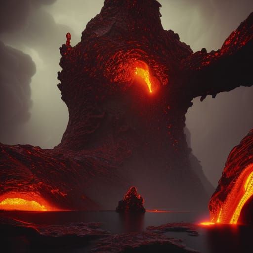 Horrific Lava Spawn in Biopunk Style