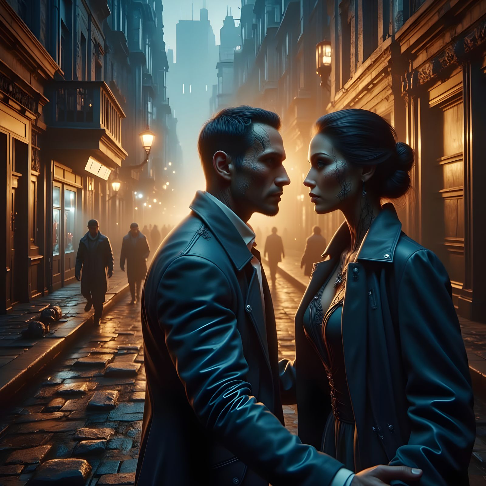 Couple Breaking Apart: A Dramatic Digital Painting