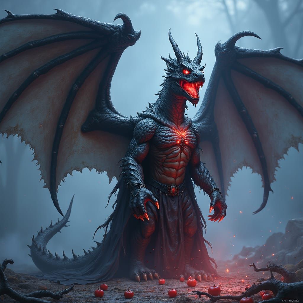 Majestic Zombie Dragon Guarding Apples of Eternal Life