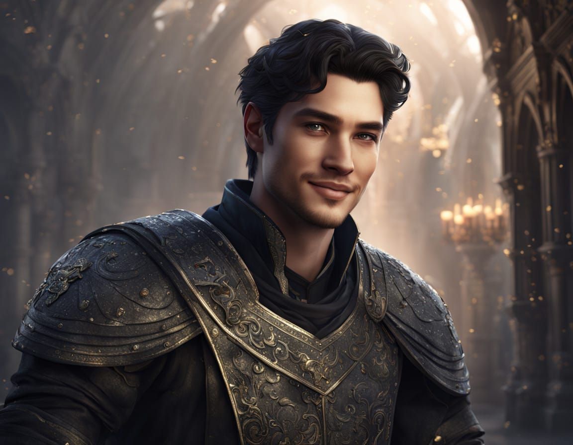 Regal Fantasy Prince with Silver Eyes