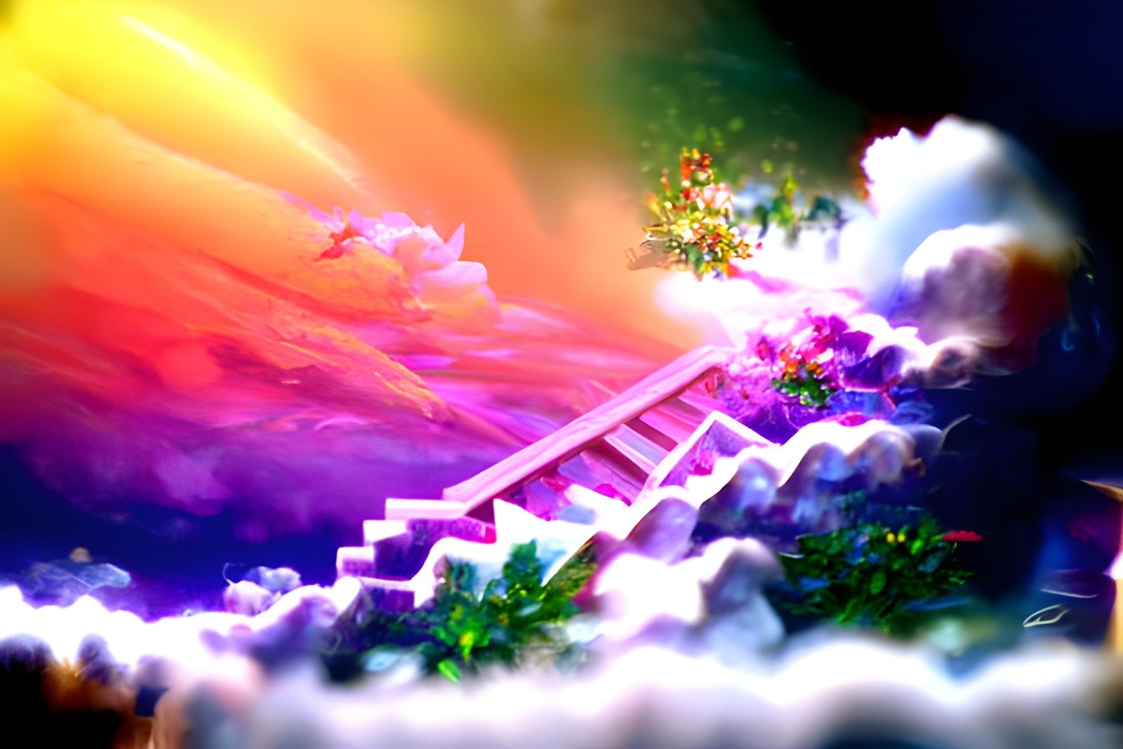 Stairs to Heaven's Garden: Ethereal Fantasy Art