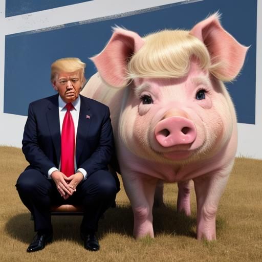 Donald Trump Caricature as a Pig