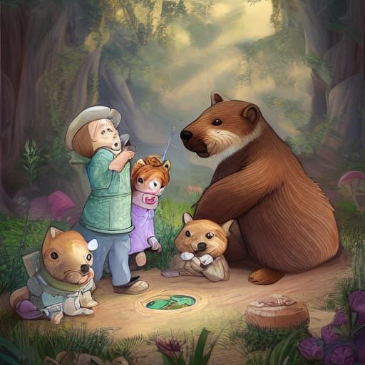 Friends Gather Around an Otter's Mysterious Treasure Map in...