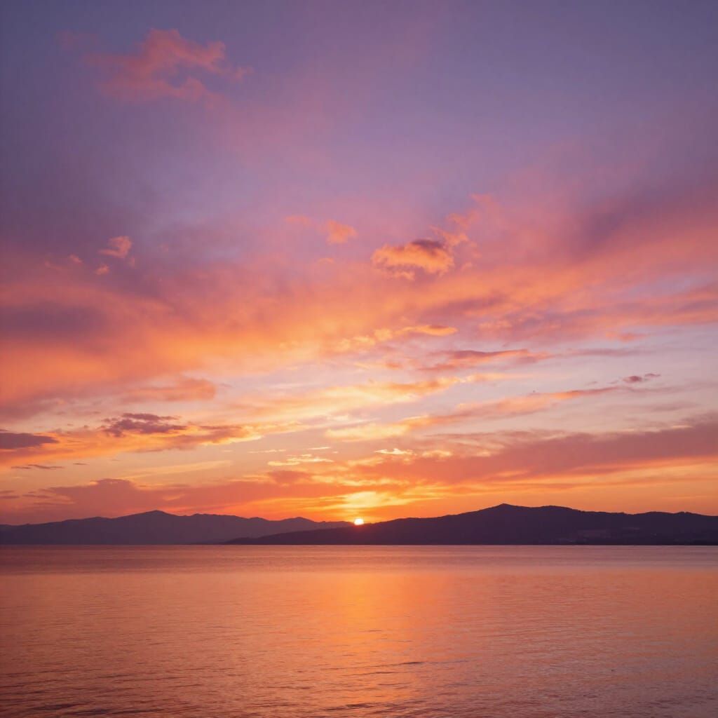 Breathtaking Sunset Over Serene Landscape