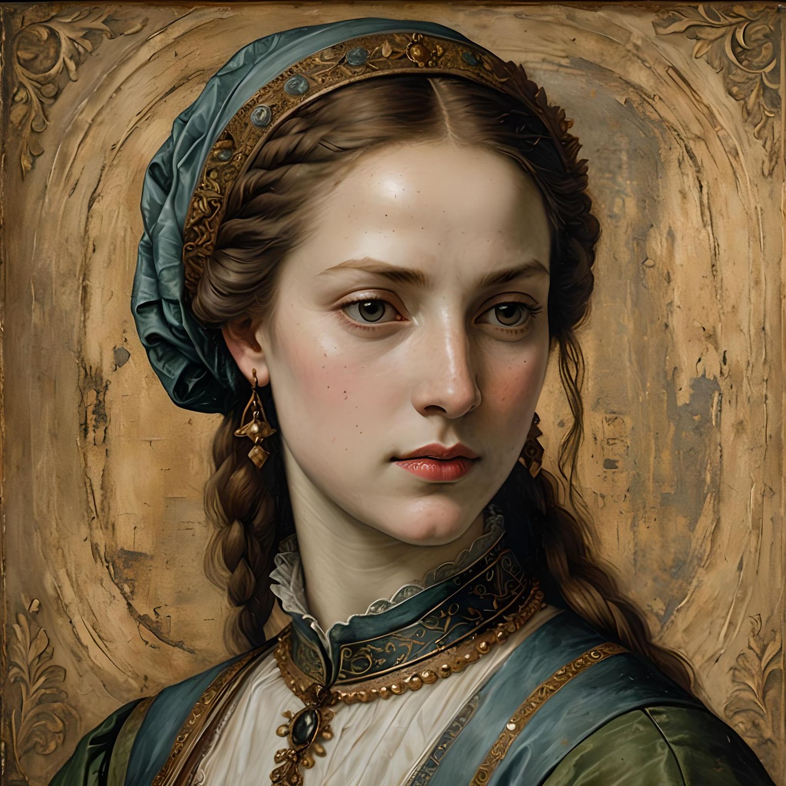 Renaissance Woman Portrait with Sfumato Technique