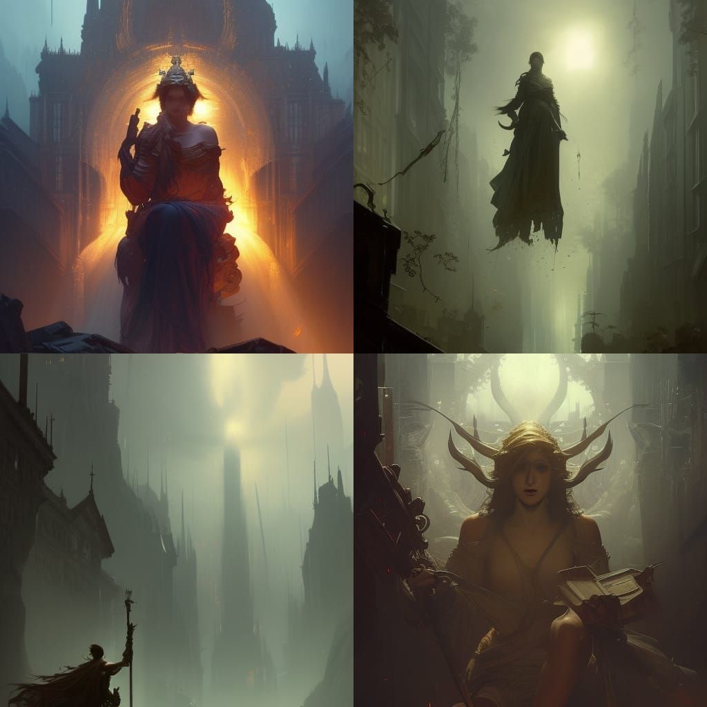 God in Dark Fantasy Concept Art Style