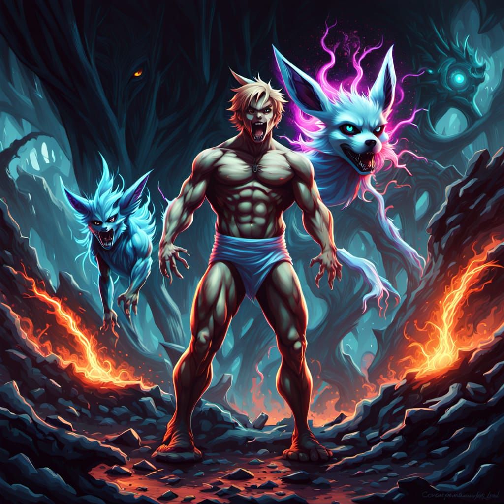 Dark Fantasy Battle in Shattered Reality