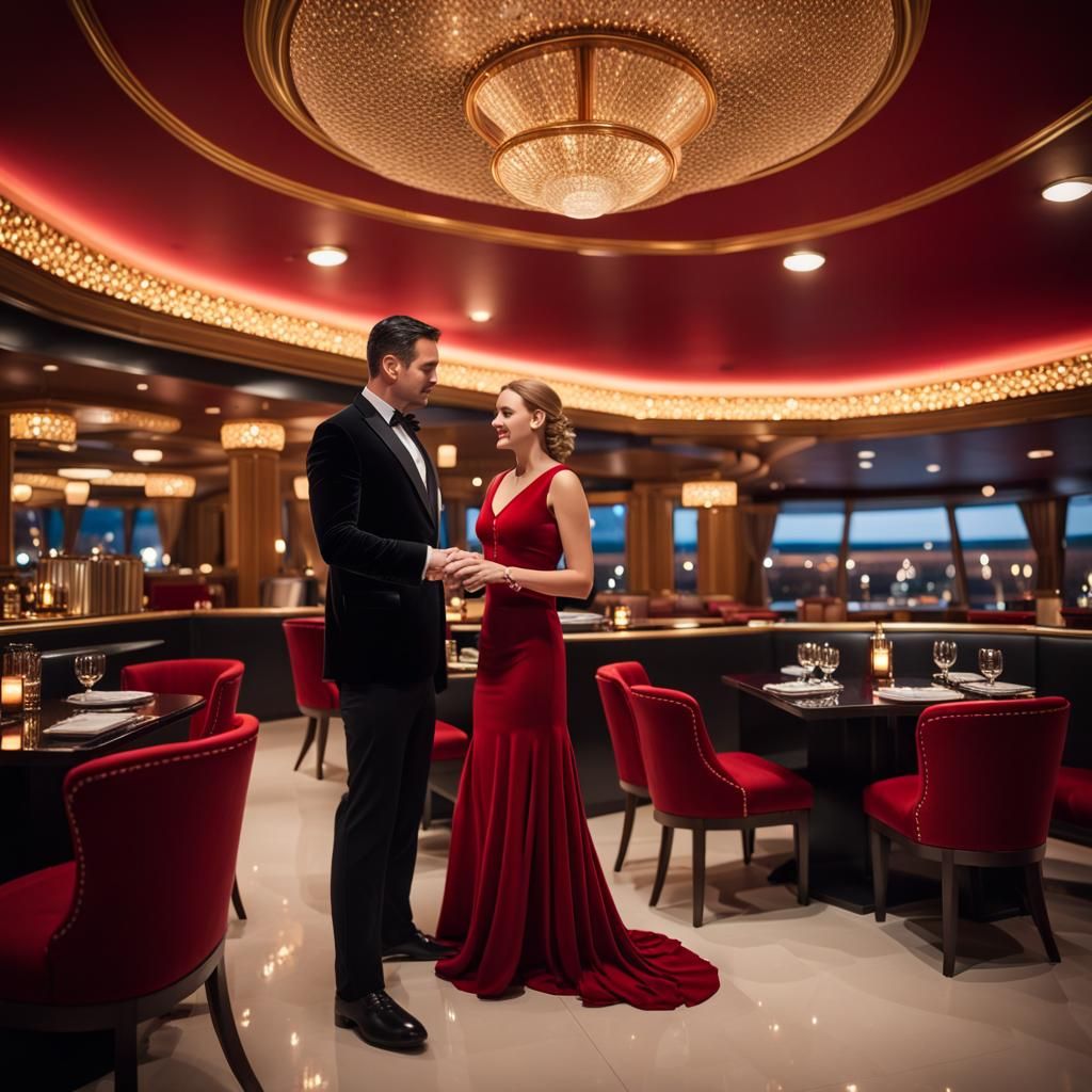Elegant Titanic-Style Dinner in Restaurant Bar