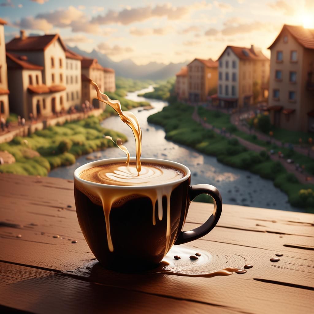 Coffee River: Digital Matte Painting Landscape
