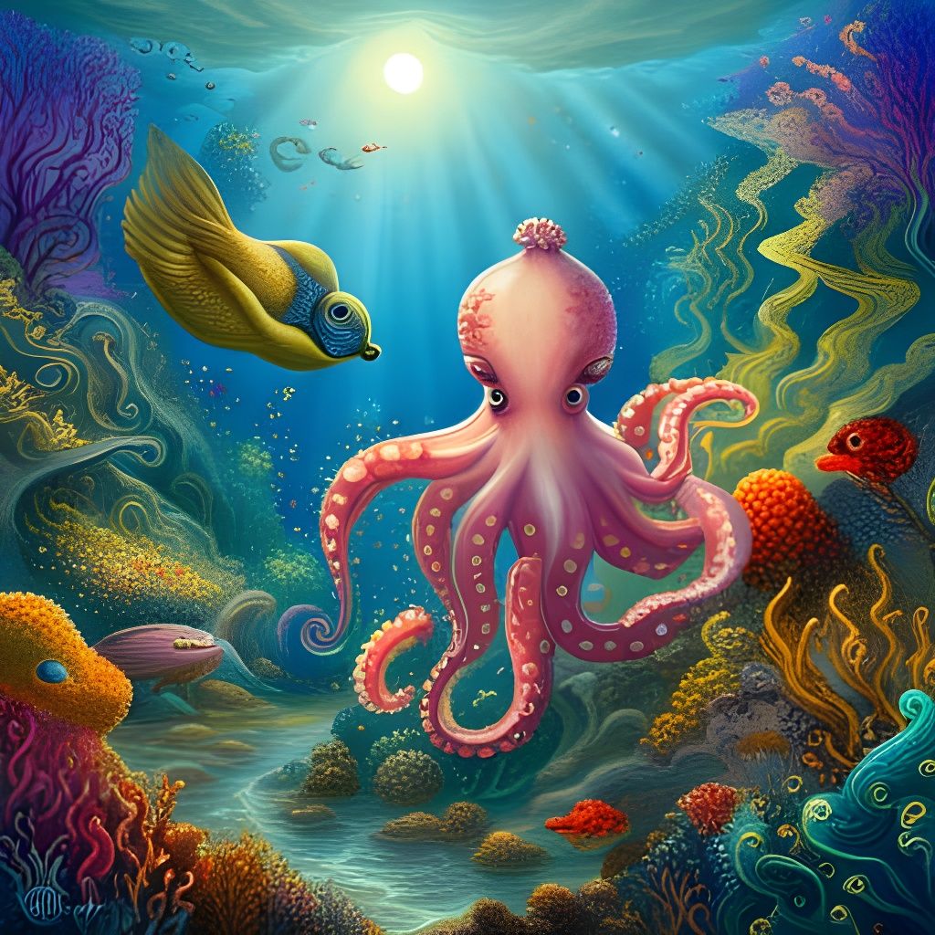 Enchanting Undersea Garden Friends in Pixel Art