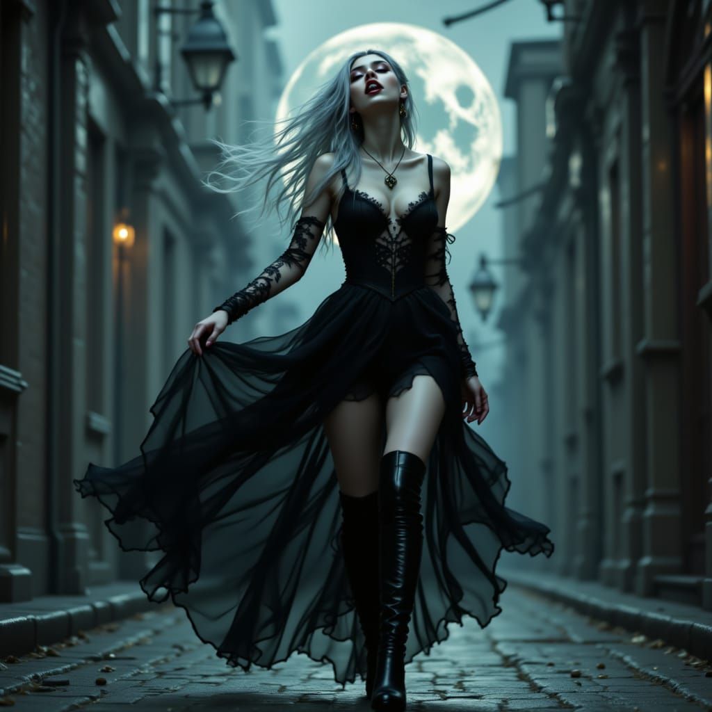 Surreal Banshee Emerges from Moonlit Night