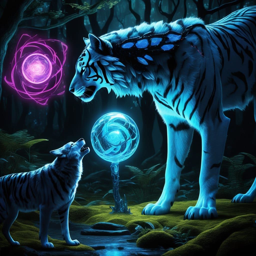 Epic Science Fiction Heroes Unite in a Surreal Cyberforest