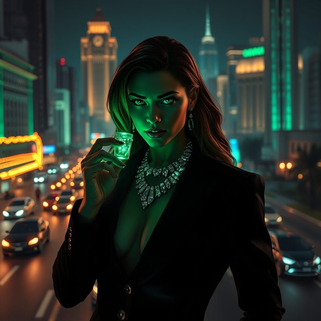 Luxury Businessman in a Futuristic Night City