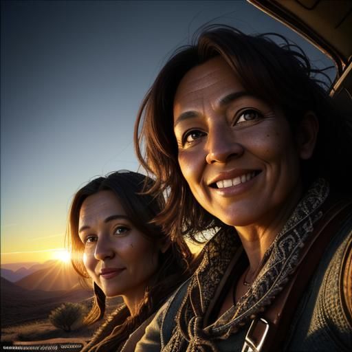 Australian Desert Road Trip at Sunset