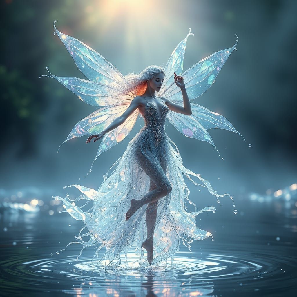 Ethereal Water Fairy in Vibrant Hyperdetailed Style