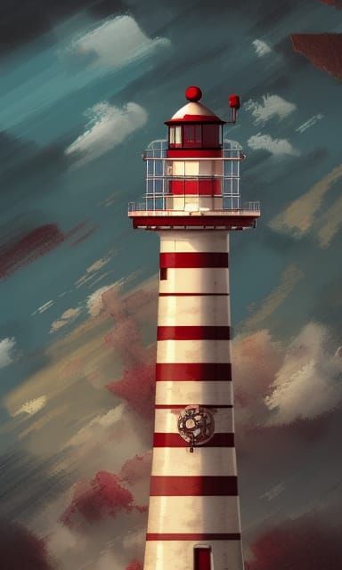 Steampunk Lighthouse Map in Anime Cartoonish Style