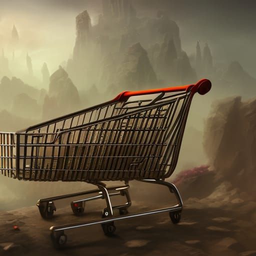 Fantastical Shopping Cart in Detailed Matte Painting