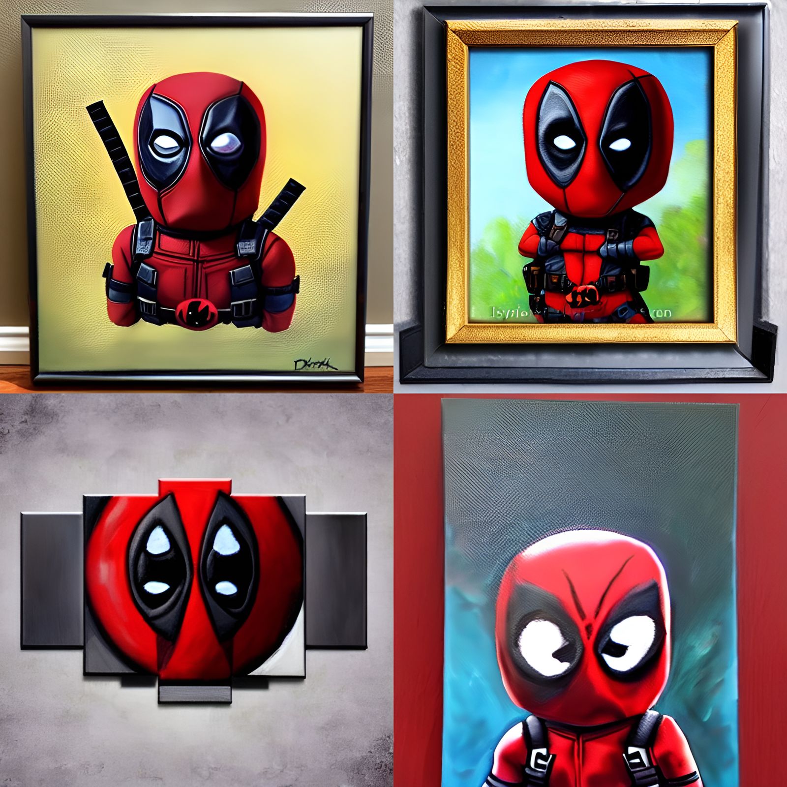 Deadpool Minion Oil Painting