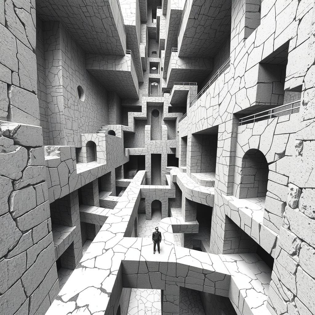Escher-Inspired Labyrinth of Alternate Realities