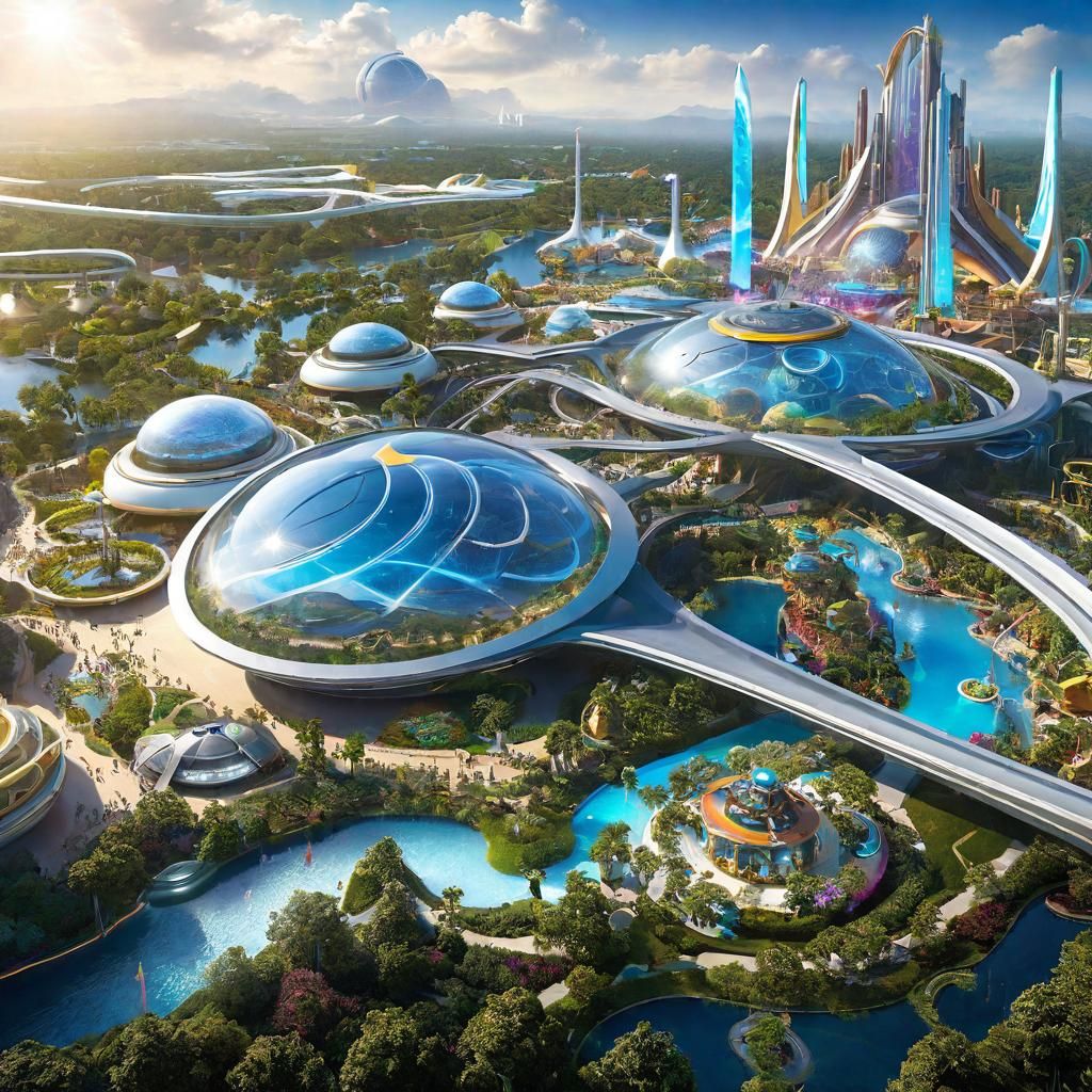 Futuristic Theme Park: A World of Tomorrow