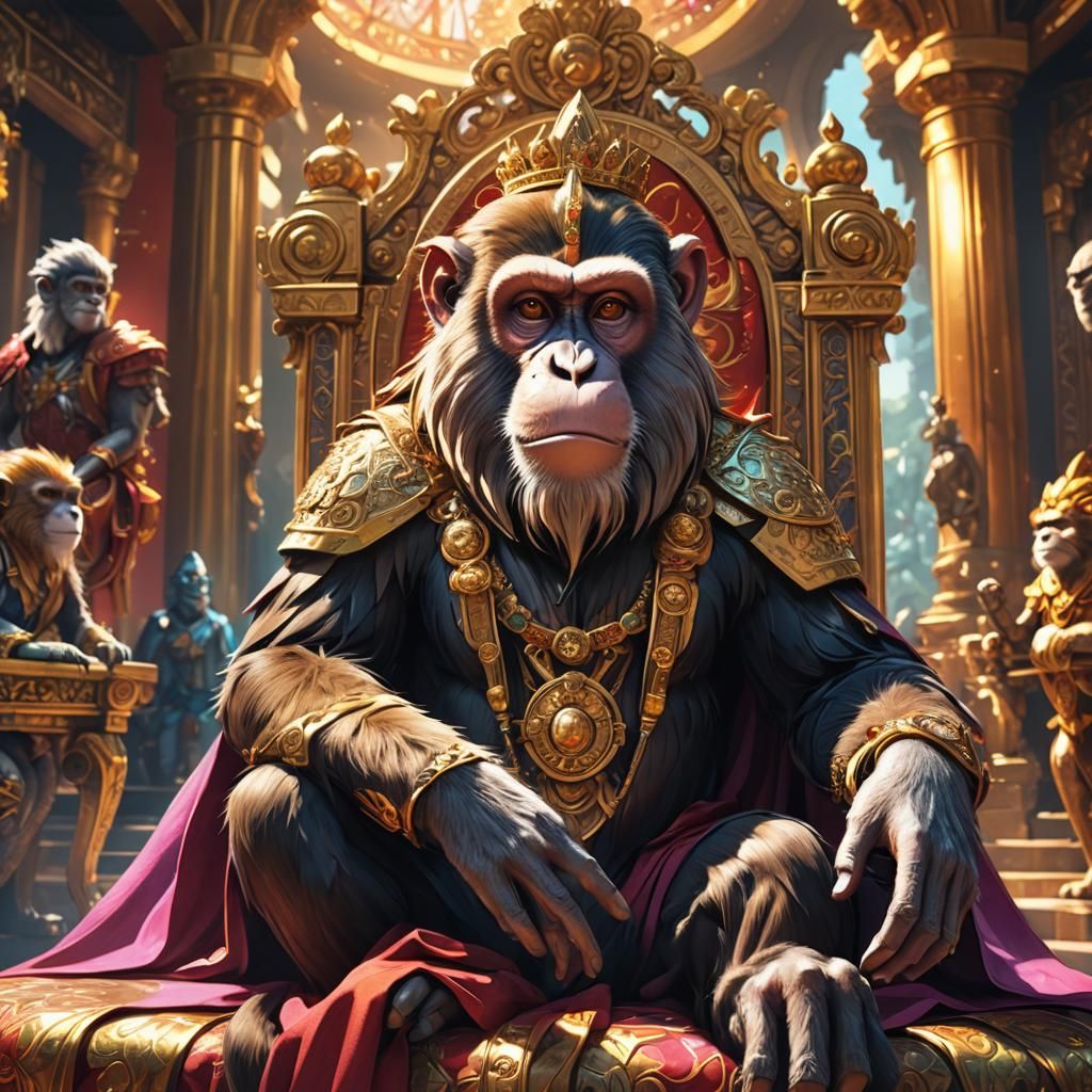 Monkey Meets King: Vibrant 3D Anime Art