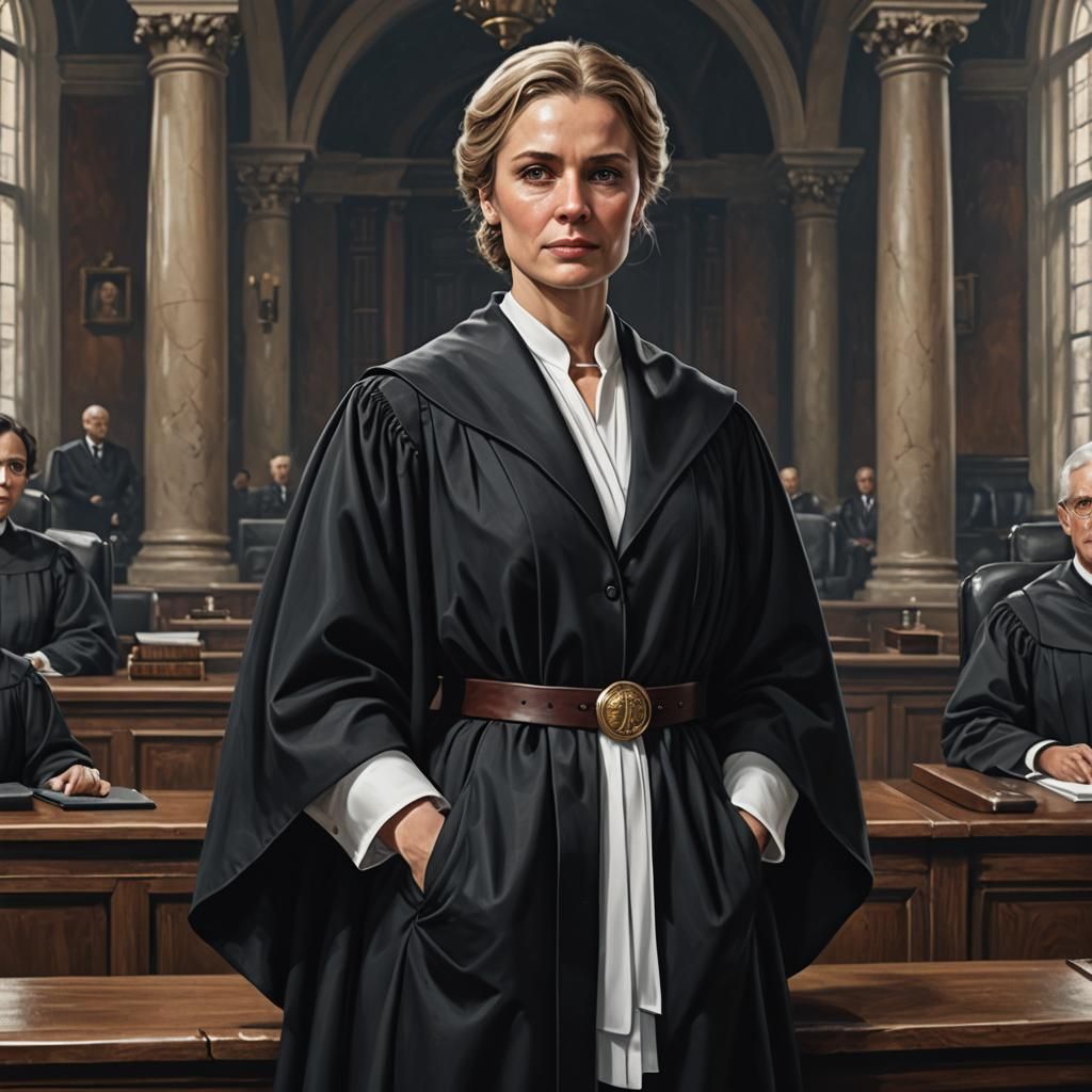 Female Barrister Advocating Justice in Court