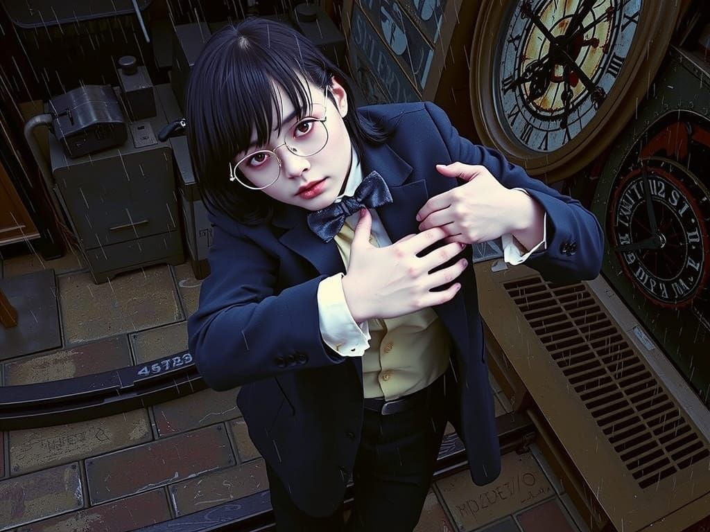 Vintage 1920s Style Photo of Nyarlathotep Embracing Husband