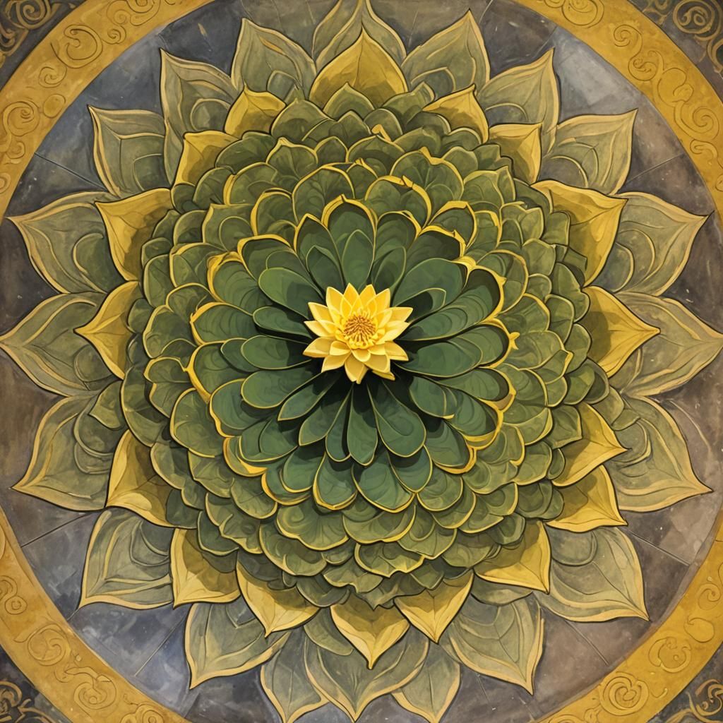 Meditative Figure with Yellow Lotus Chakra