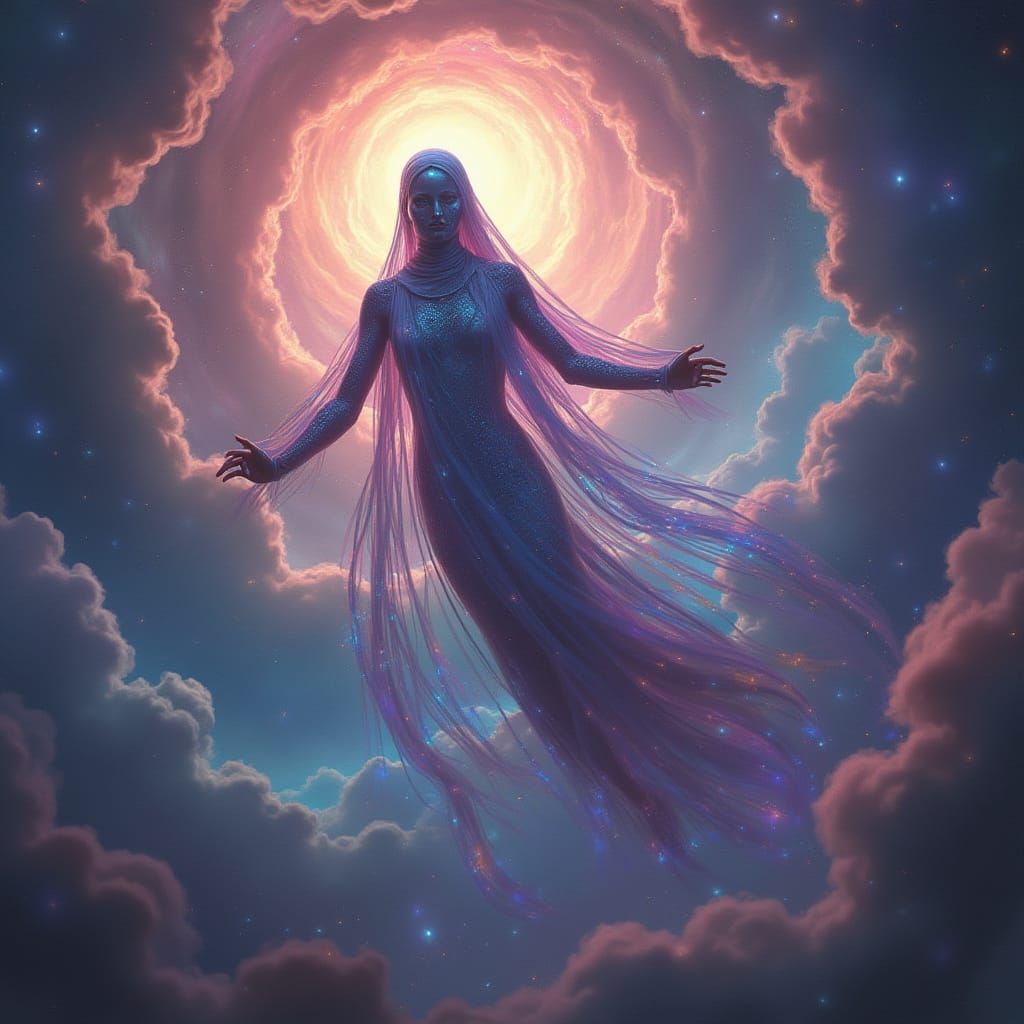 Guardian Angels in Iridescent Cosmic Attire