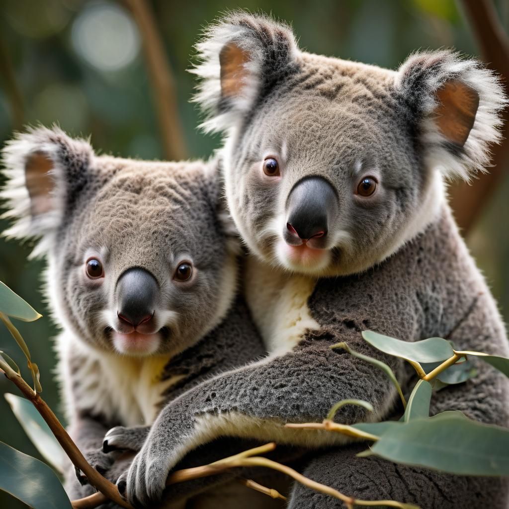 Koala and Joey Portrait in McCurry Style