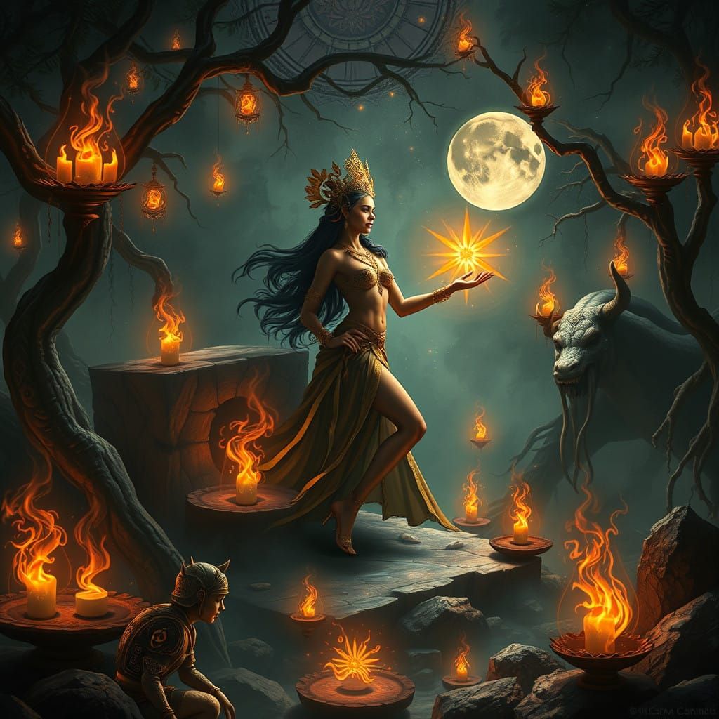 Ethereal Landscapes in Vibrant Mural Style