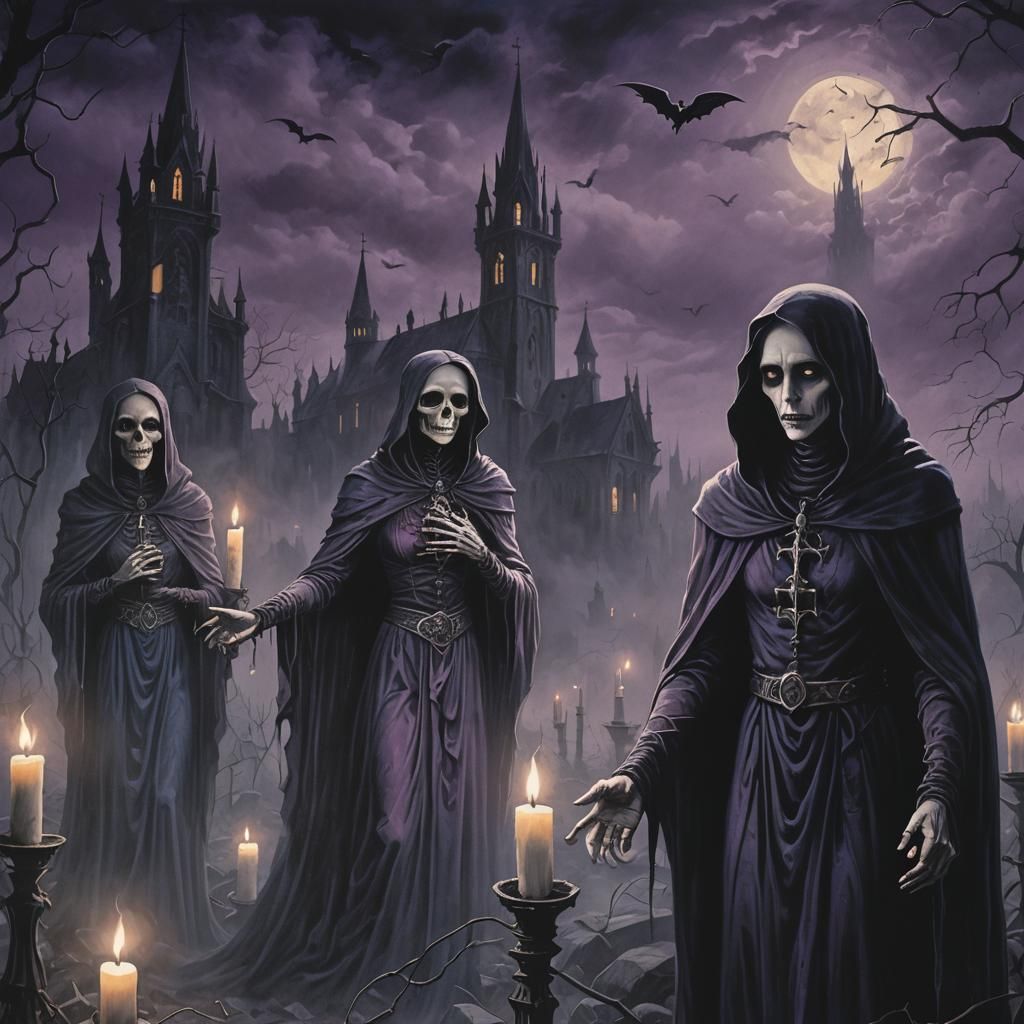 Eerie Gothic Illustration: Vampires, Mummies, Holy Ghost