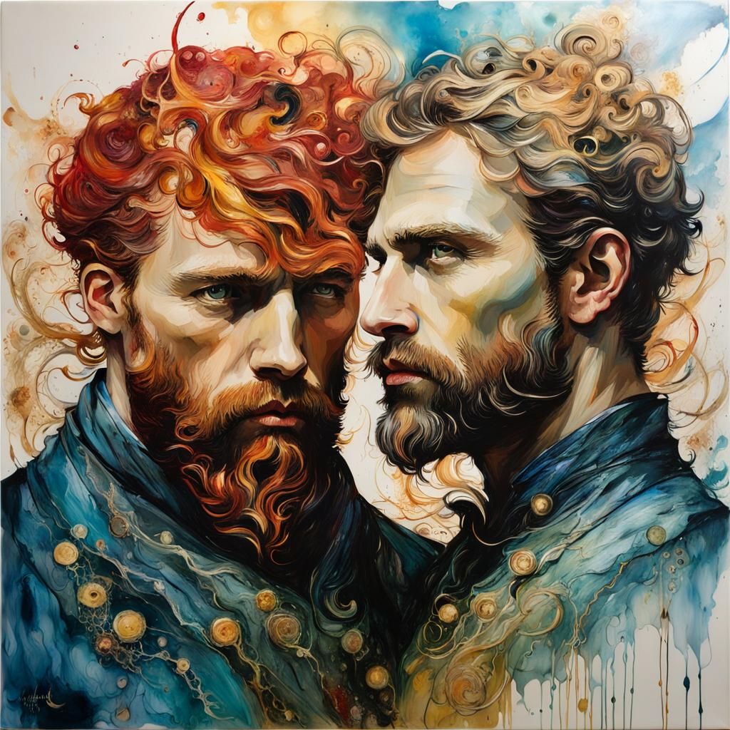 Encaustic Good Versus Evil in Expressive Style