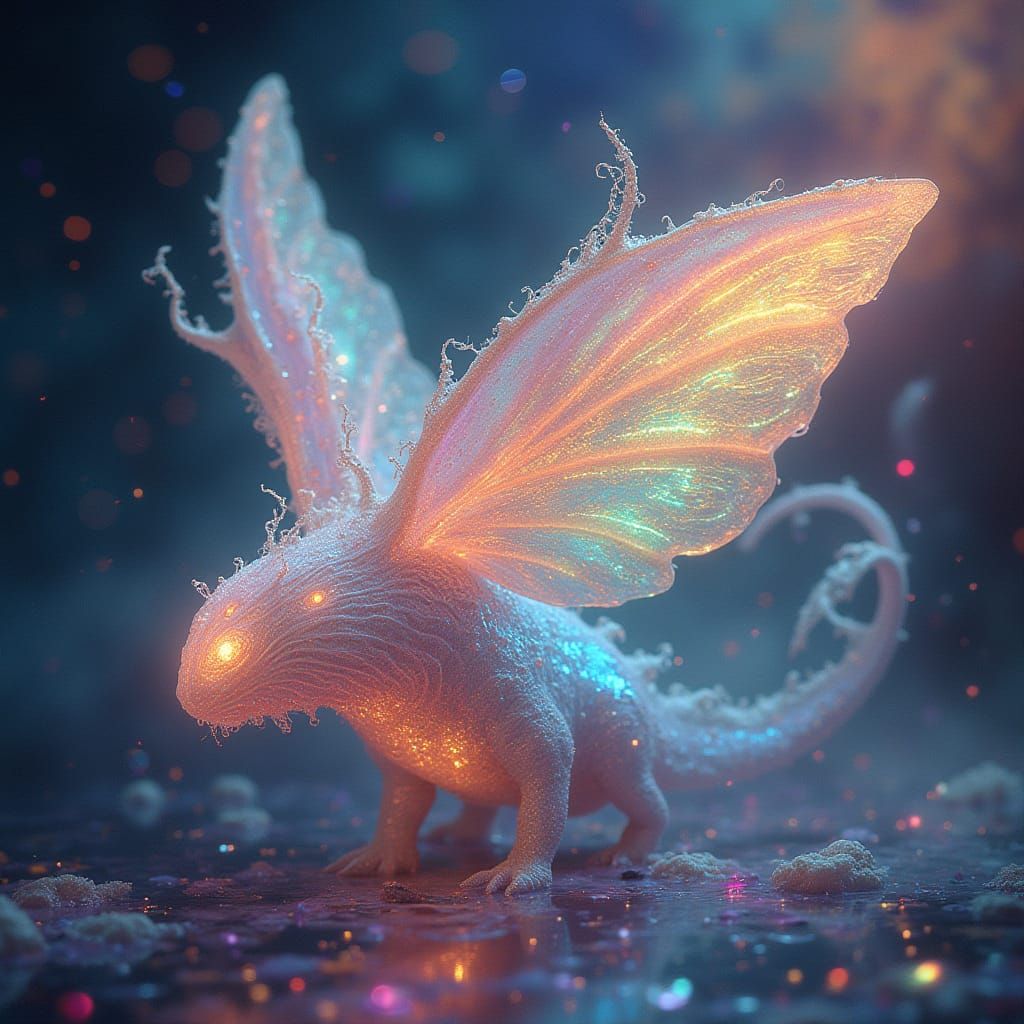 Ethereal Dream Creature Shifting Forms with Soft Light
