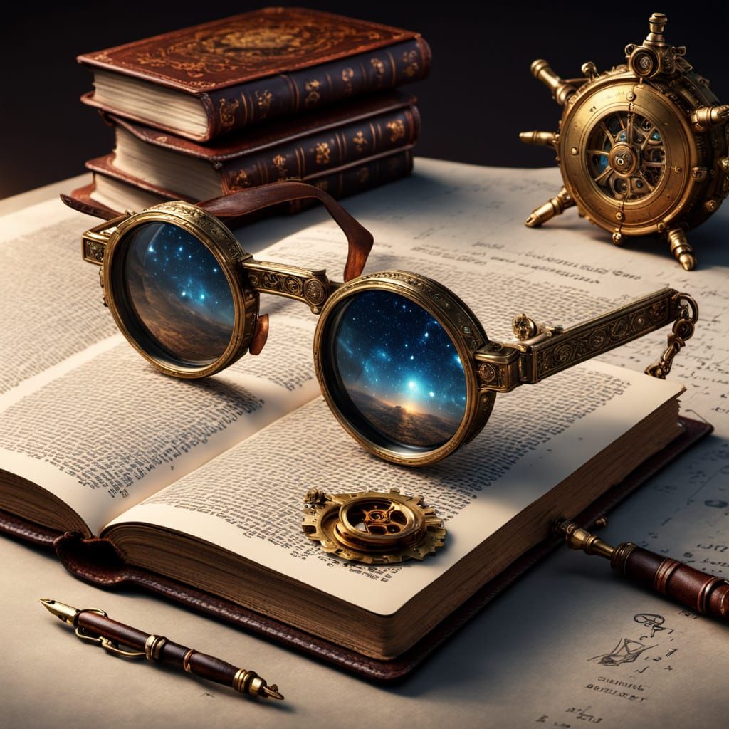 Steampunk Glasses Adorned with Celestial Wonders