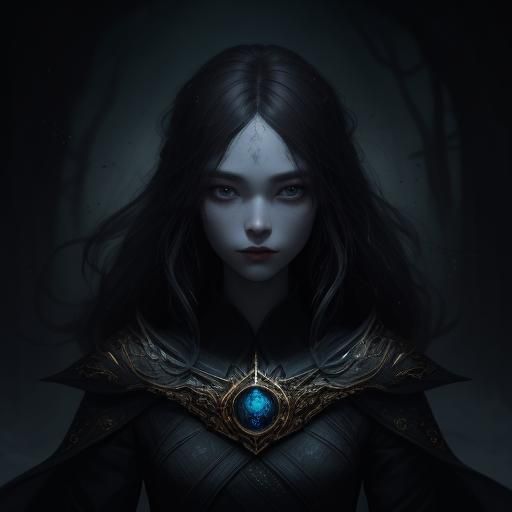 Enigmatic Woman Lurking in a Dream, Digital Art