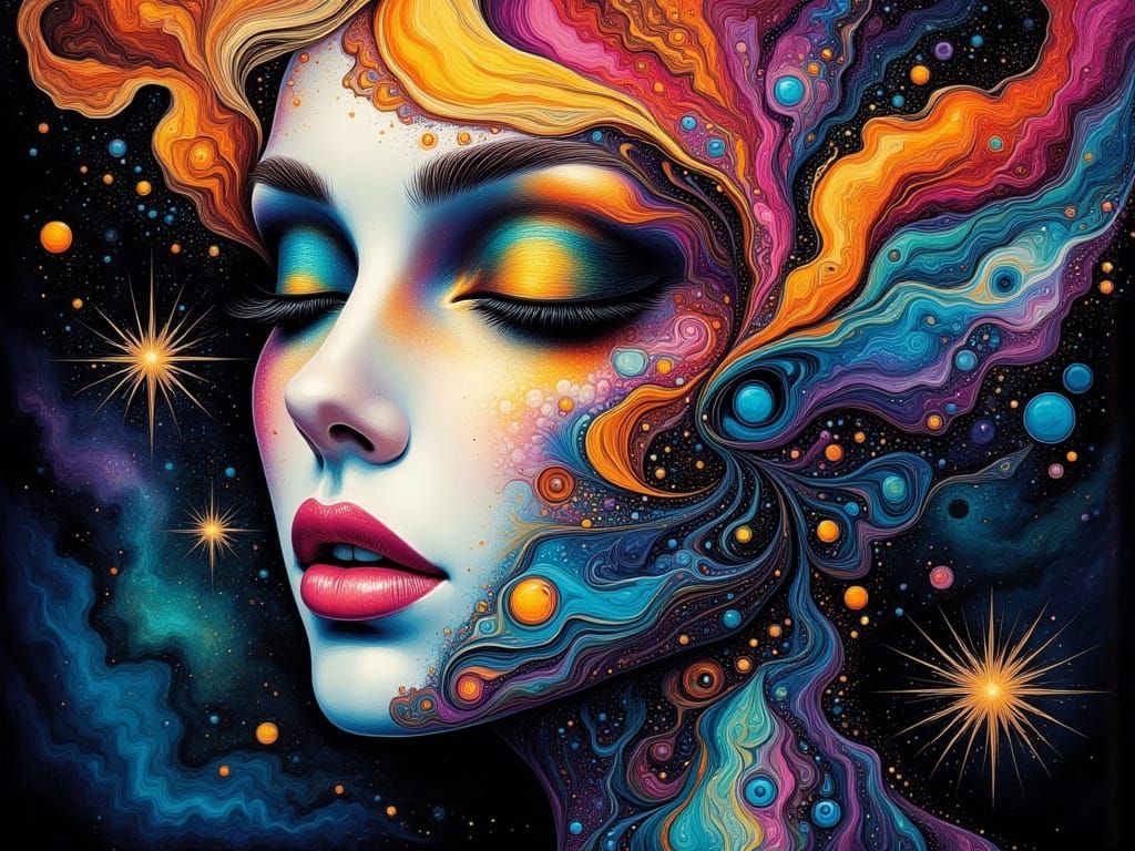 Luminescent Abstract Beauty in Fractal Art Style