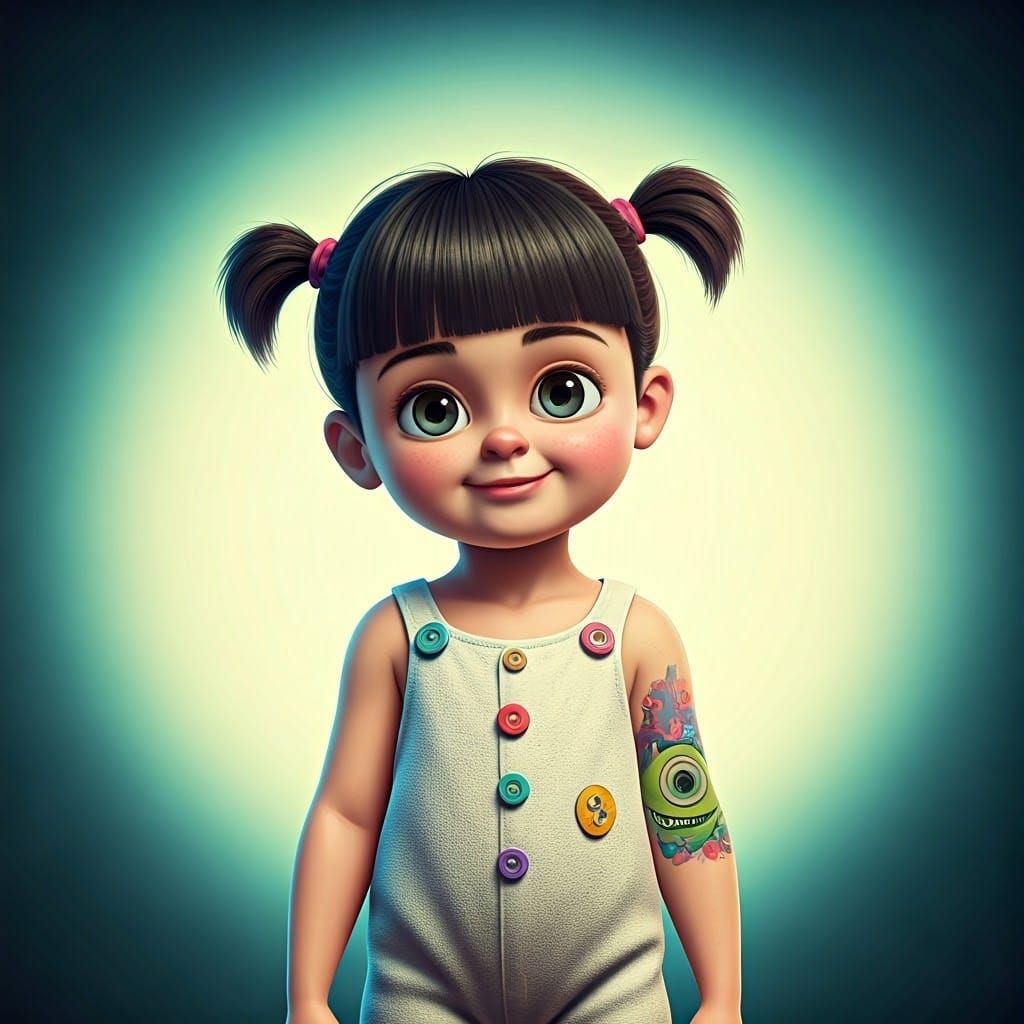 Surreal Boo Gets a Colorful Tattoo of Mike Wazowski in Vibra...