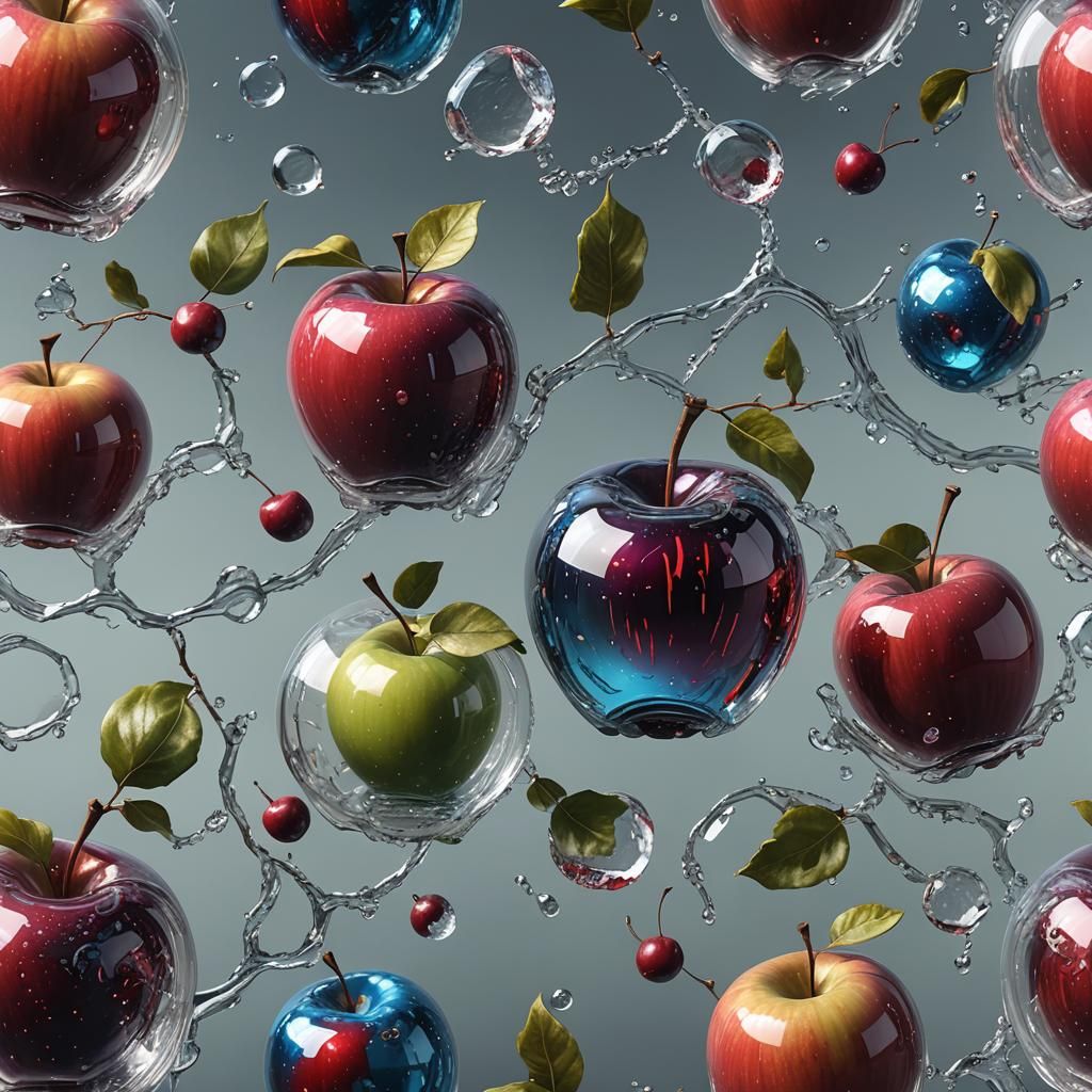 Detailed Glass Apple Fantasy Concept Art