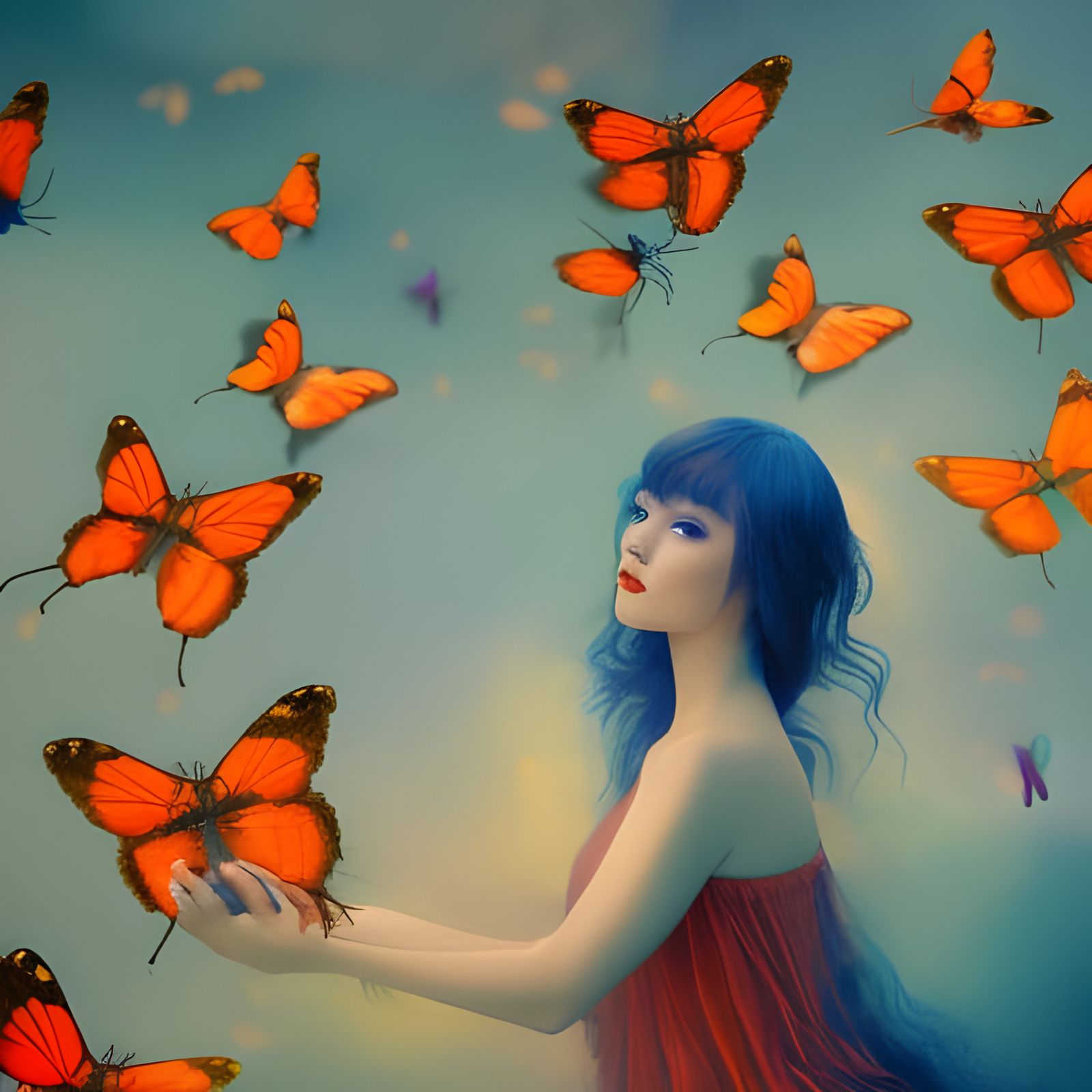 Butterfly Portrait in Digital Art Style