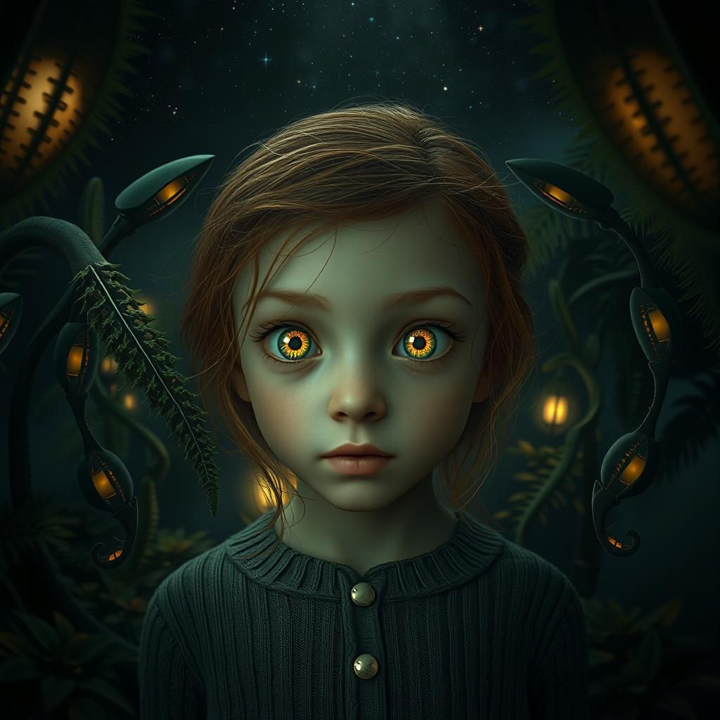 Child in Alien Landscape Photograph