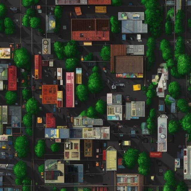 Desolate American Suburb in Vibrant Filmic Style