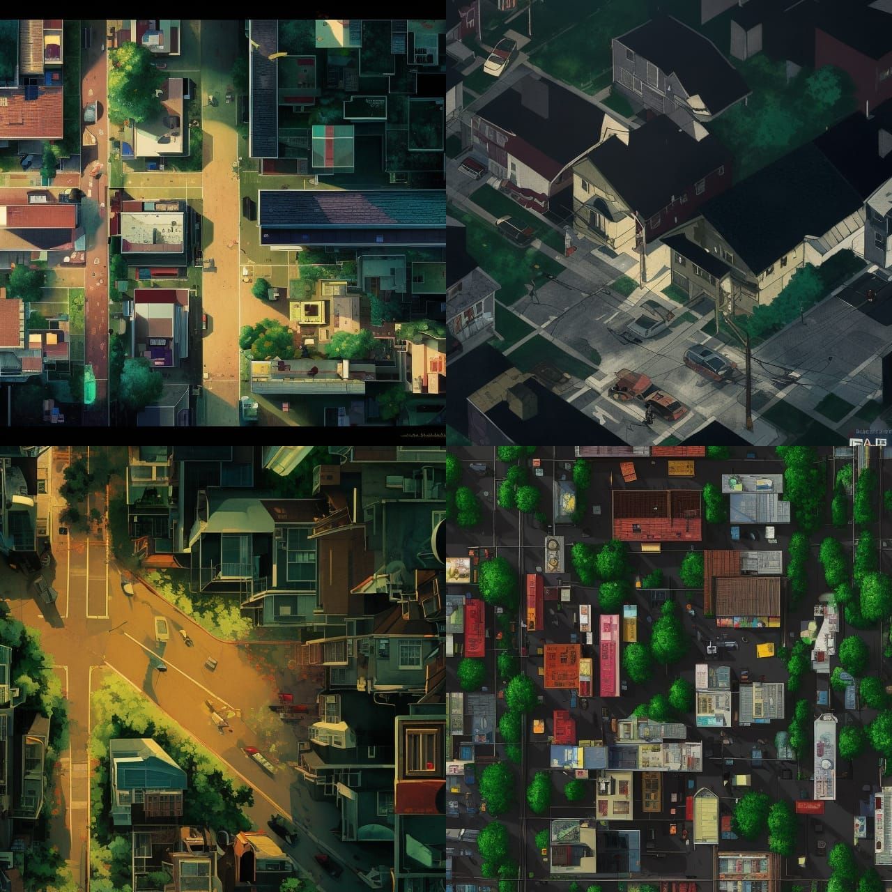 Desolate American Suburb in Filmic Digital Art