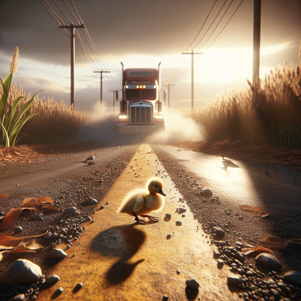 Gripping Countryside Scene in Chiaroscuro Style