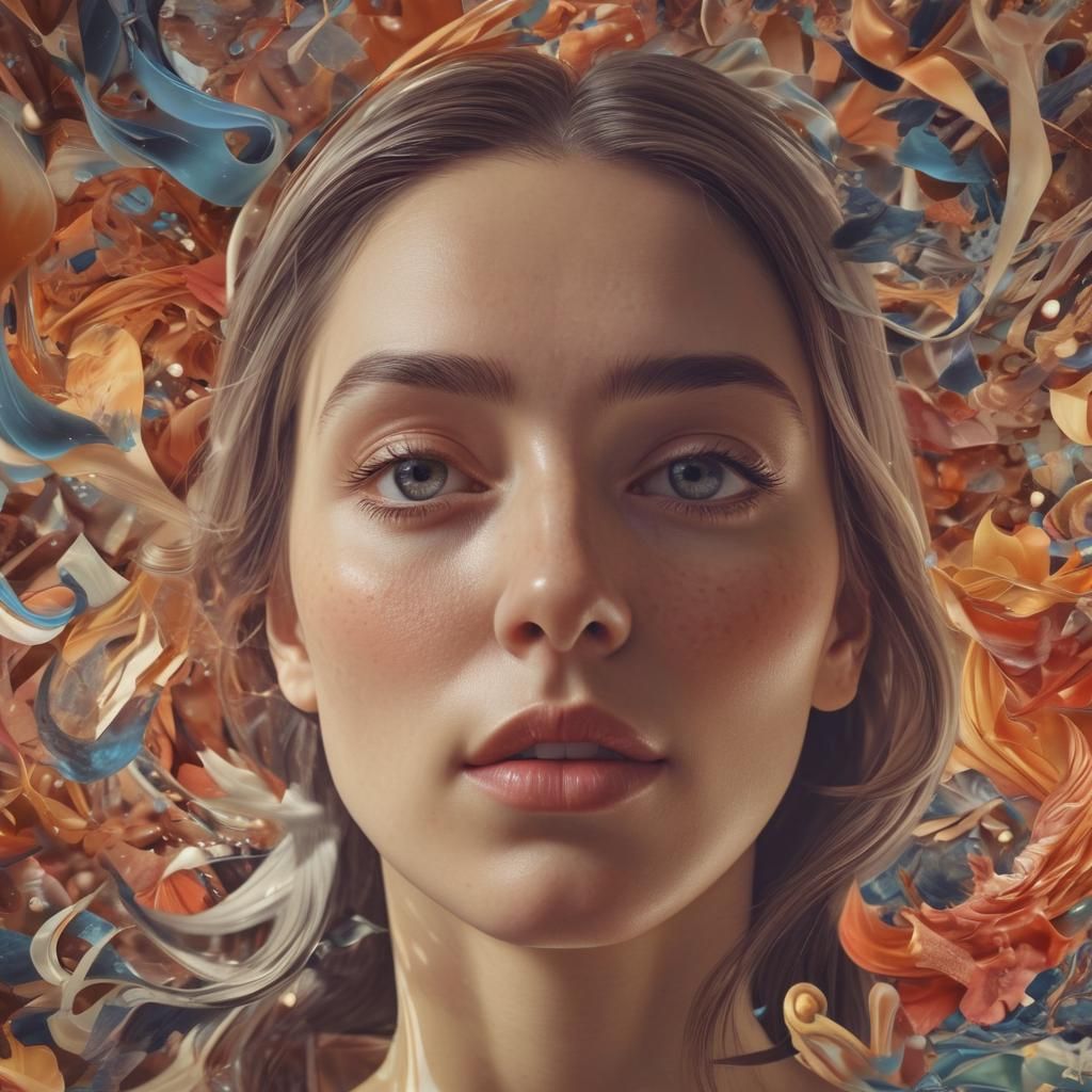 Dreamlike Portrait in M.C. Escher Style