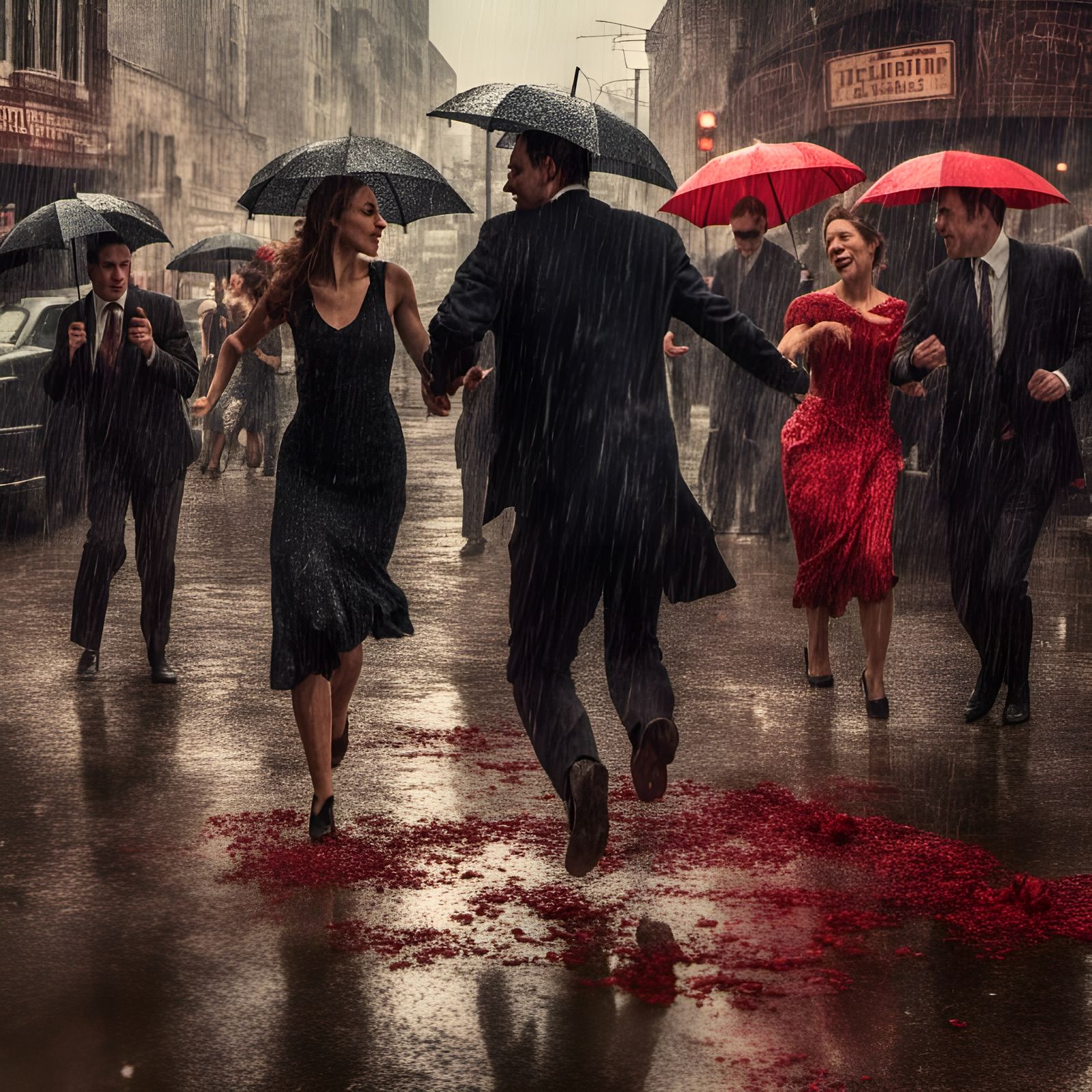 Eraserpunk People Dance in the Blood Rain