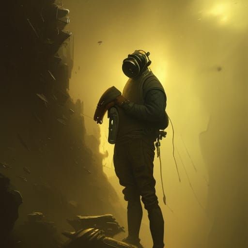 Gas Mask in Dark Fantasy Style