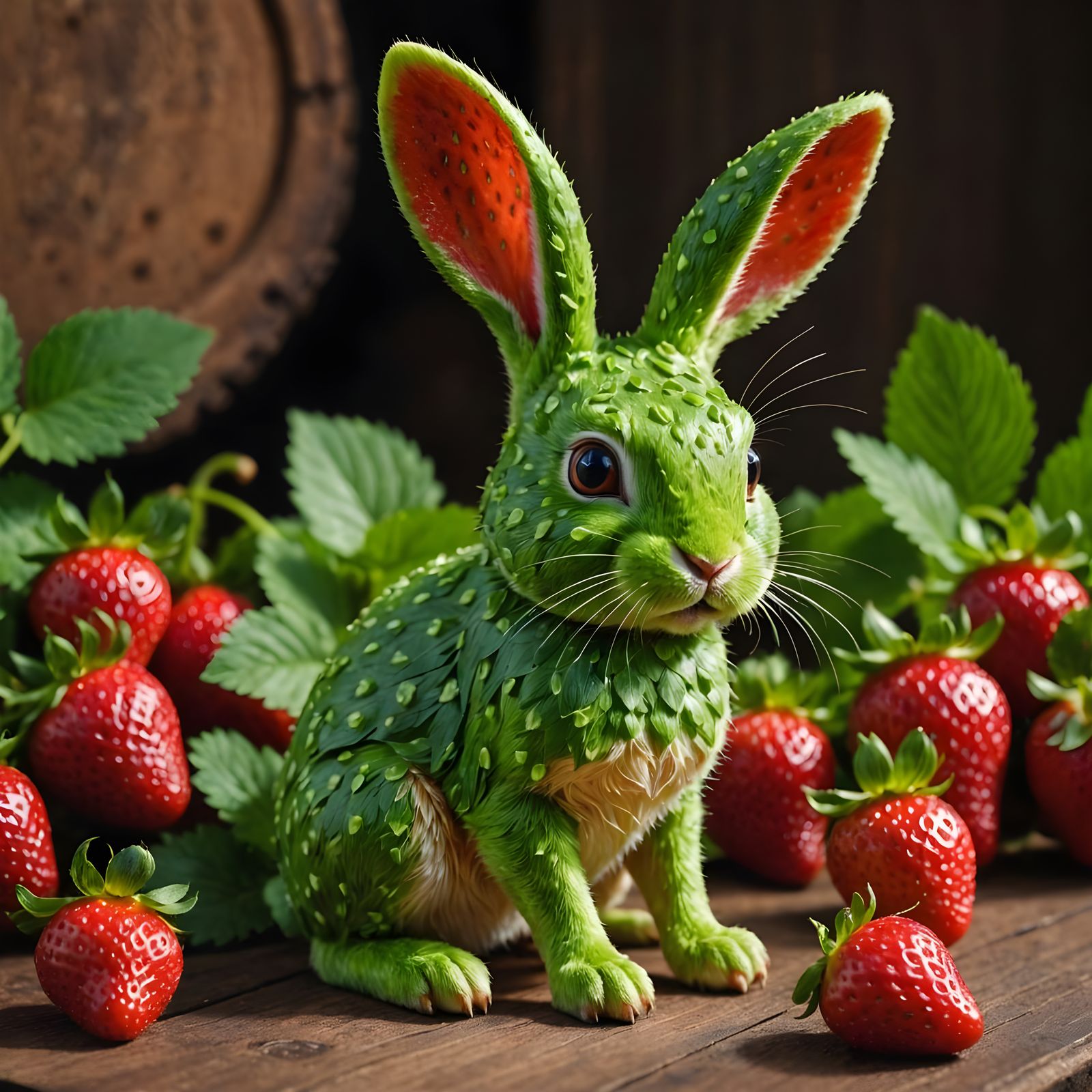 Green Strawberry Bunny